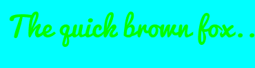 Image with Font Color 00FF00 and Background Color 00FFFF